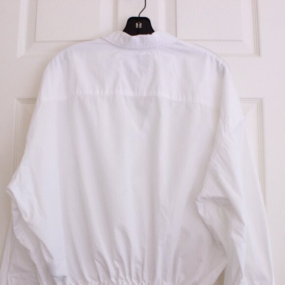 R13 Crossover Bubble Shirt in White Long Sleeve Cotton Button Down - Picture 11 of 15